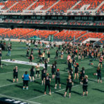 group of women participating in the REDBLACKS Woman's Coaching Clinic