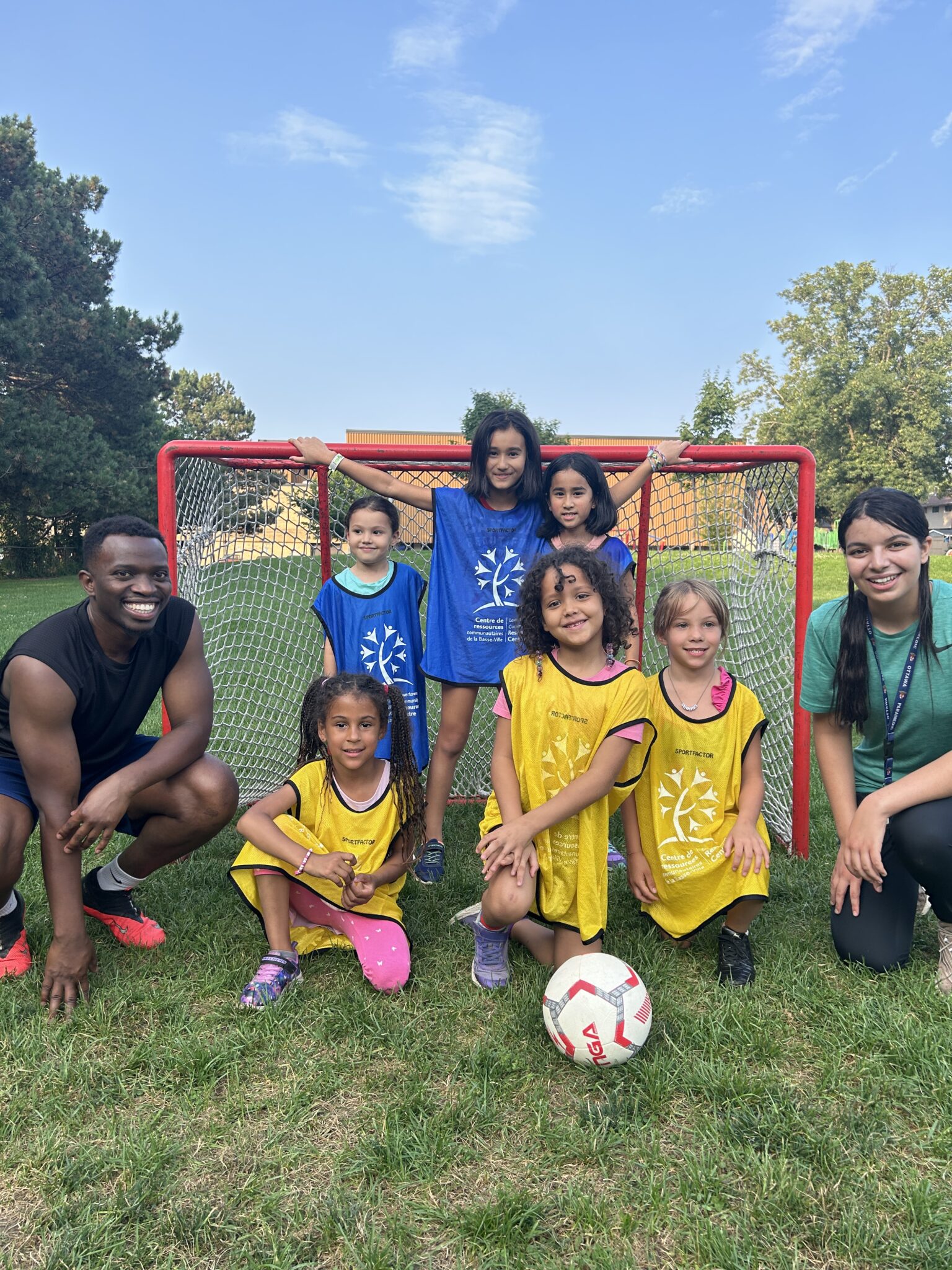 Children playing soccer